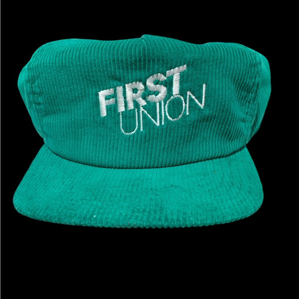 Used Vintage First Union snap back trucker hat.